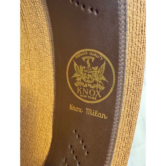 KNOX New York Vintage Unisex Straw Fedora Genuine Panama Hat w/ Original Band - Picture 3 of 7